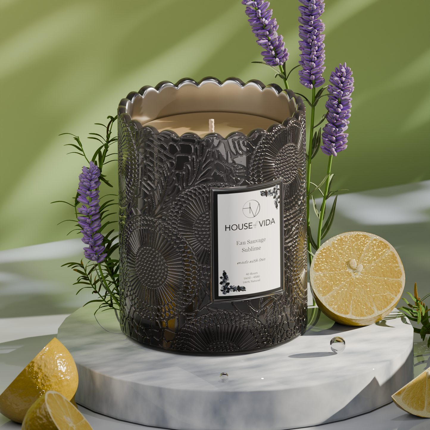Serene Bloom Collection - Serene White Tea & Eau Sauvage Sublime | Luxury Scented Candles Duo