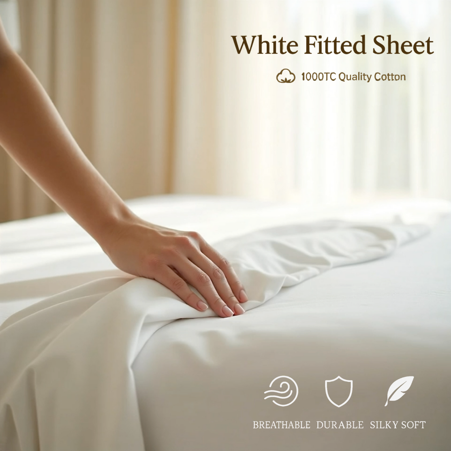 Silky Soft 100% Egyptian Cotton 1000TC Fitted Sheet & Pillowcase Set – Ultimate Luxury Bundle
