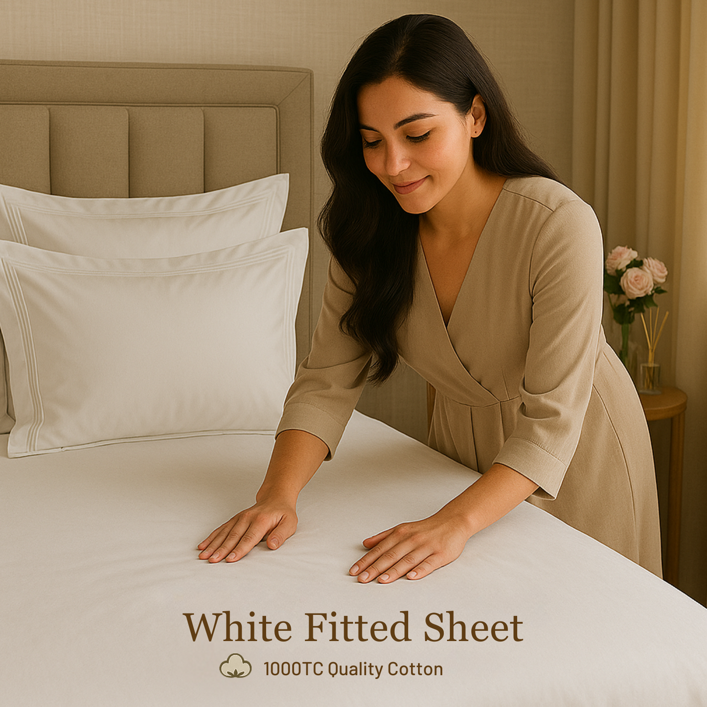 Silky Soft 100% Egyptian Cotton 1000TC Fitted Sheet & Pillowcase Set – Ultimate Luxury Bundle
