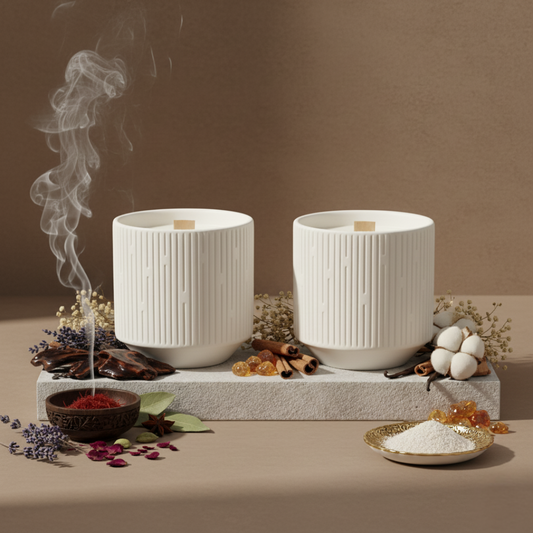 Arabian Ceramic Candle Collection  - Oud of the Nights & Desert Amber Sandalwood