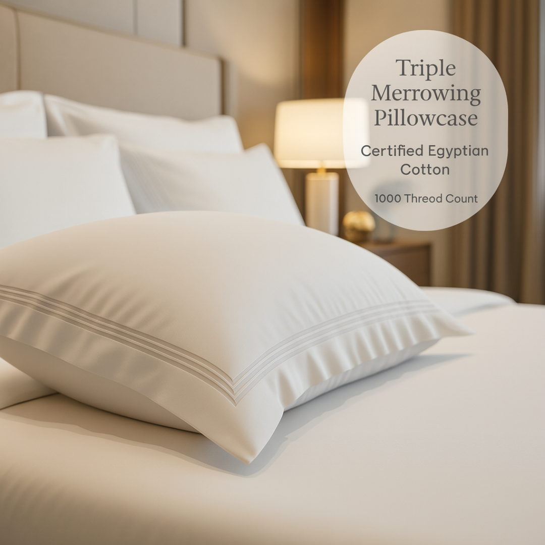 Silky Soft 1000 Thread Count Egyptian Cotton Pillowcase Set – 50×90cm