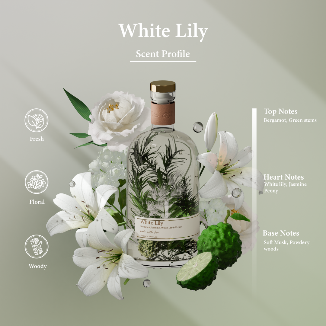 وايت ليلي – موزّع عطر بالعِيدان 1 لتر