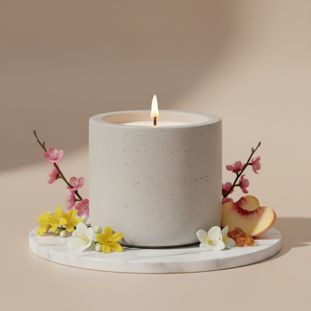 Golden Osmanthus Blossom Ceramic Candle