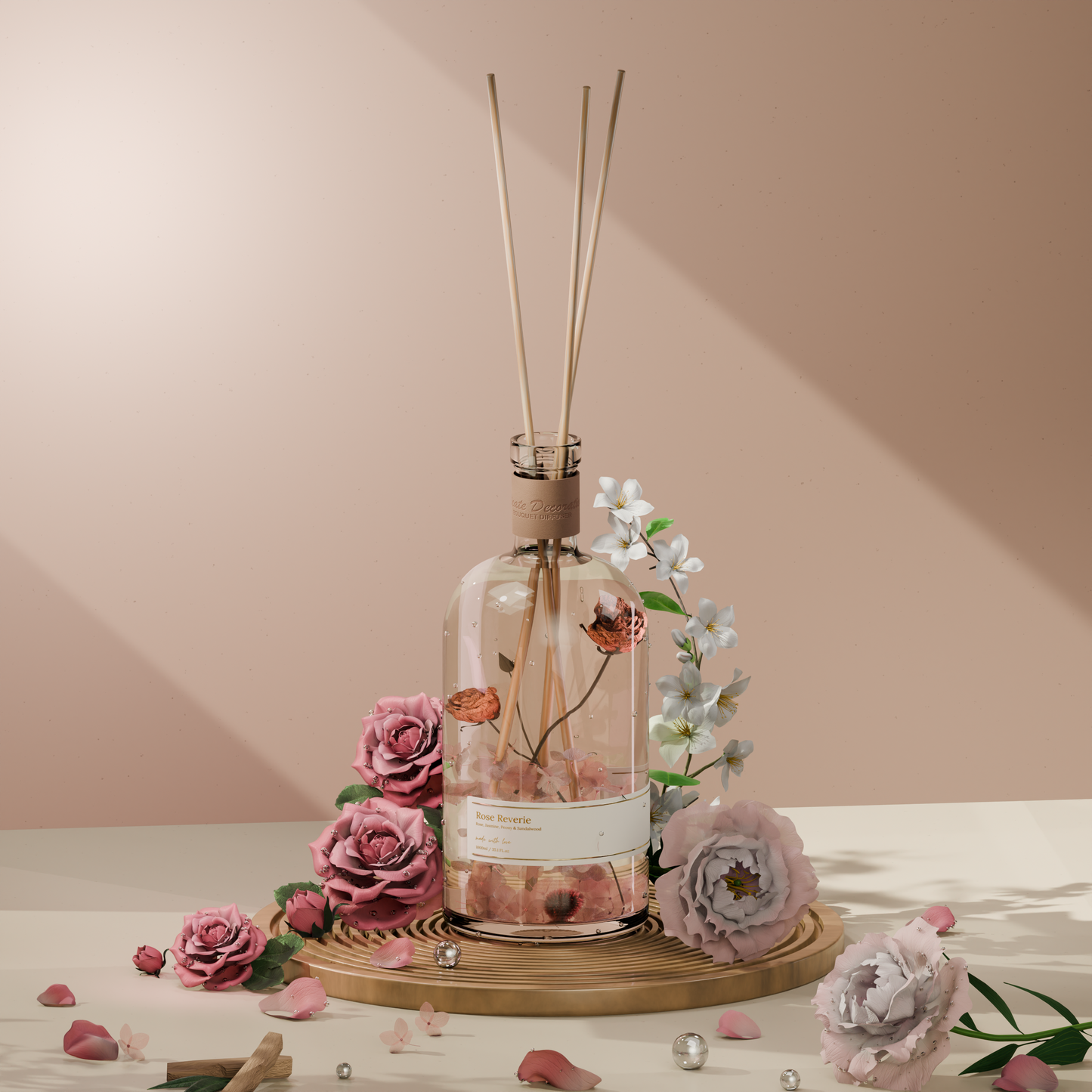 Rose Reverie Reed Diffuser – 1L | Long-Lasting Luxury Home Fragrance