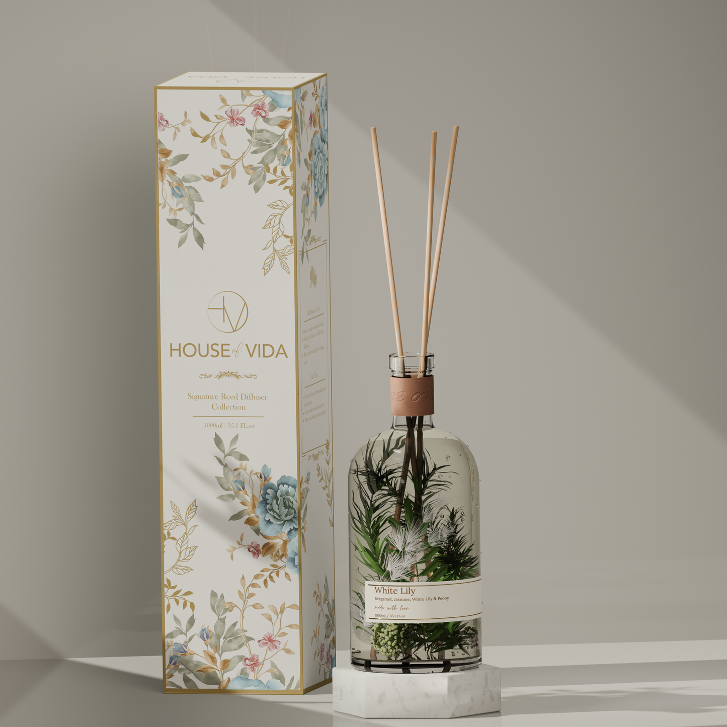 وايت ليلي – موزّع عطر بالعِيدان 1 لتر