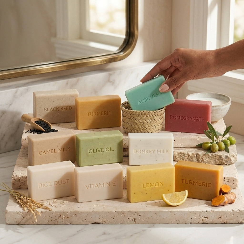 House of Vida botanical handmade soap sets with natural ingredients for glowing nourished skin in the UAE
