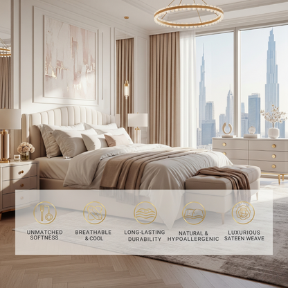 Silky Soft 100% Egyptian Cotton 1000TC Fitted Sheet & Pillowcase Set – Ultimate Luxury Bundle