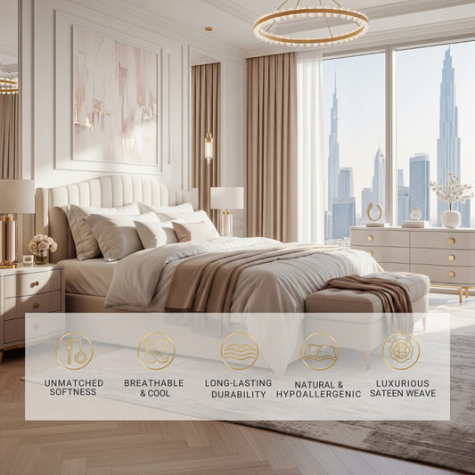 Silky Soft 100% Egyptian Cotton 1000TC Fitted Sheet & Pillowcase Set – Ultimate Luxury Bundle