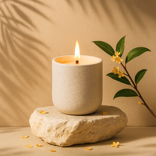 Golden Osmanthus Blossom Ceramic Candle