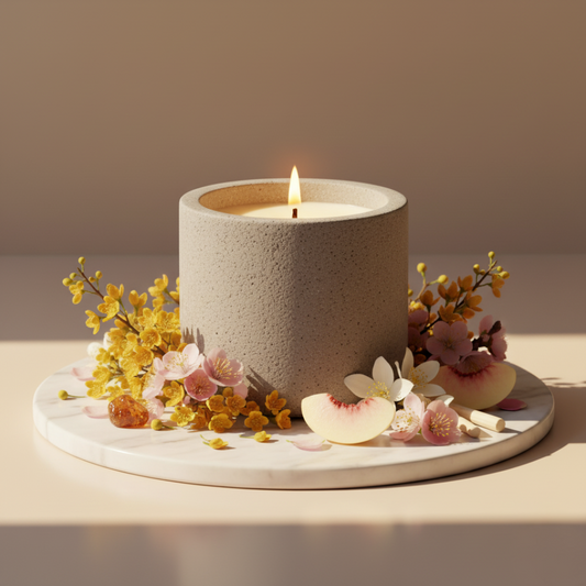 Golden Osmanthus Blossom Ceramic Candle