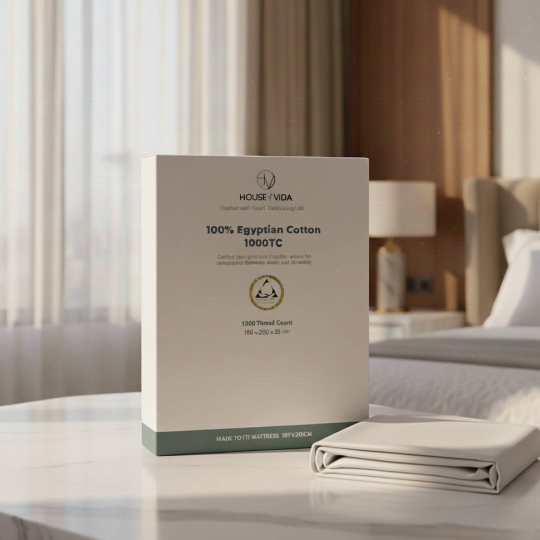 Silky Soft 100% Egyptian Cotton 1000TC Fitted Sheet