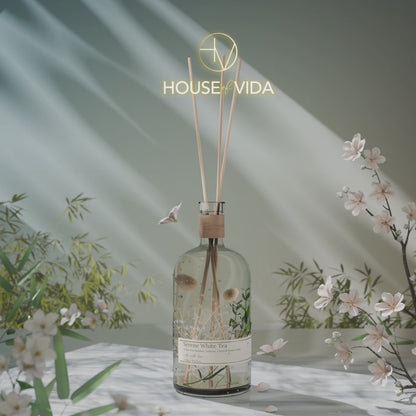 Serene White Tea Reed Diffuser – 1L | Long-Lasting Luxury Home Fragrance